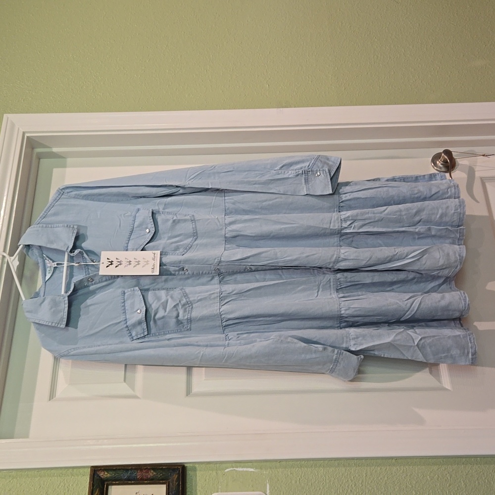 White Mark lightweight denim dress 1x, NWT
